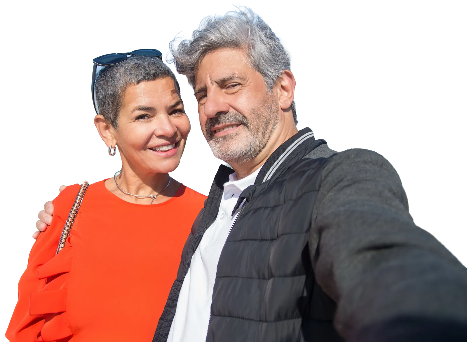 Retired couple smiling for a selfie
