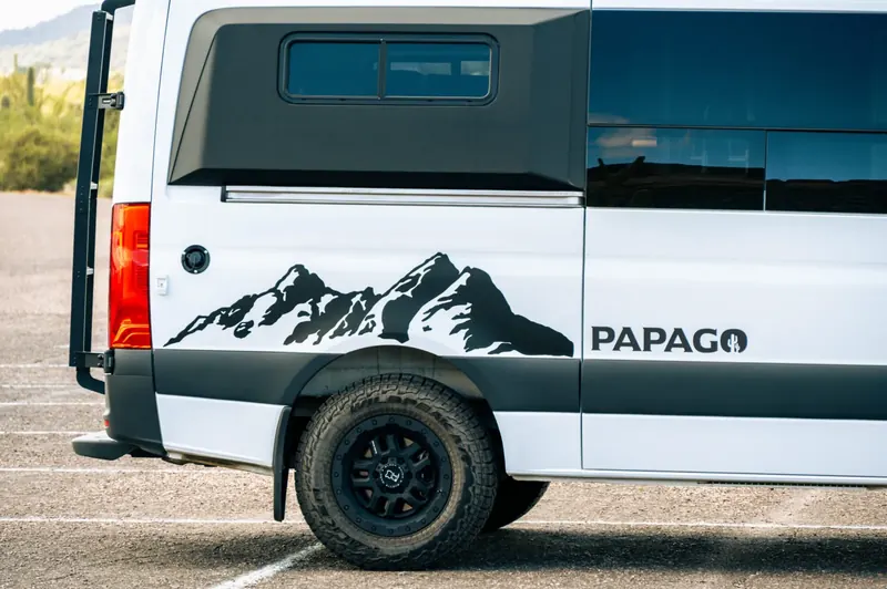 An exterior upgrade on a Papago van